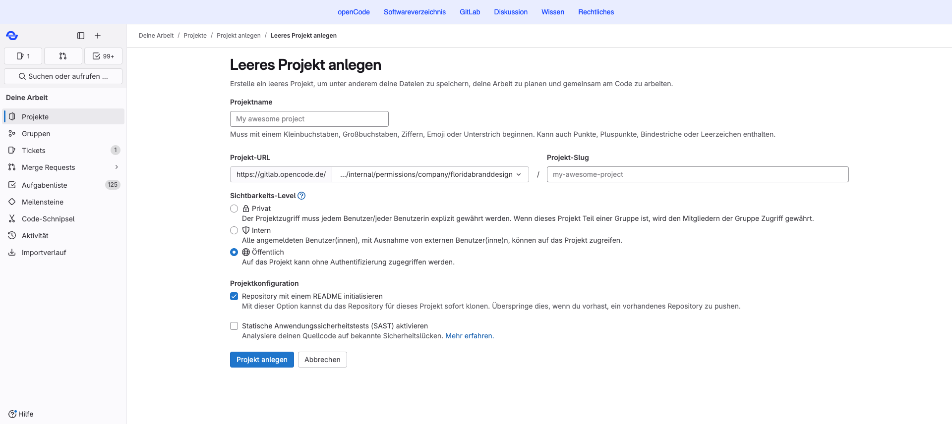 Projektmaske